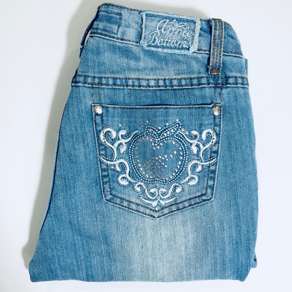 Apple Bottom Light Wash Studded Skinny Jeans